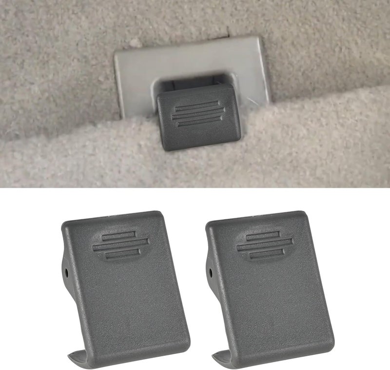 OICCTBF BILLFARO 2Pcs Second Row Rear Seat Latch Clip Repair Fix,Seat Back Folding Latch Button Lock Release Cover for Tahoe for Suburban (1500 or 2500) for Yukon for Yukon XL (1500 or 2500) 2000-2006 (Gray) - Image 1